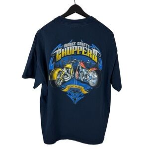 Vintage 2004 Orange County Choppers Biker Double Sided Blue Shirt Size XL